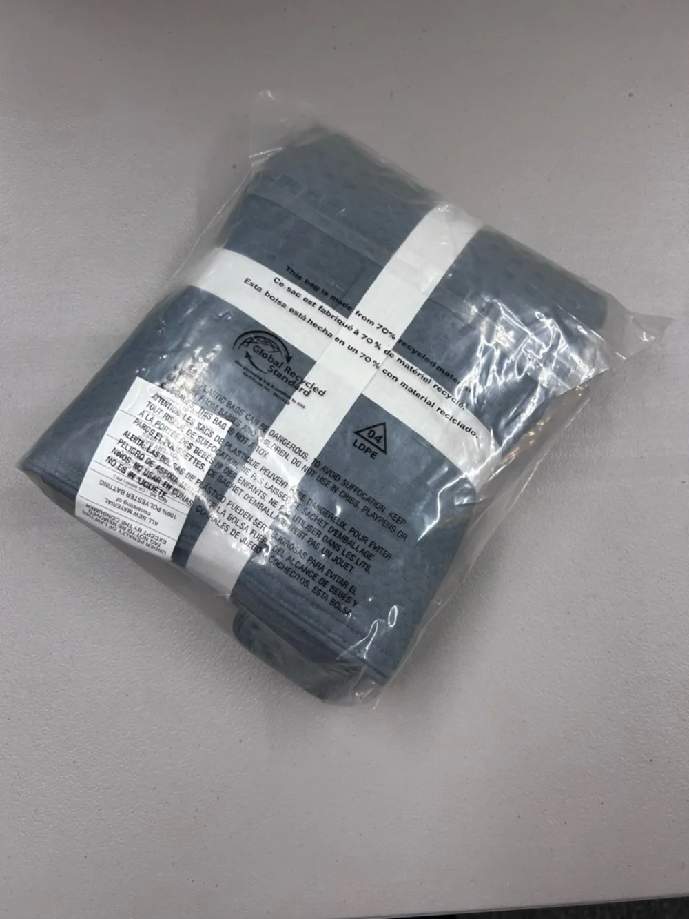 Pottery Barn Waffle Weave Honeycomb Cotton Comforter Euro Pillow Sham Steel Blue